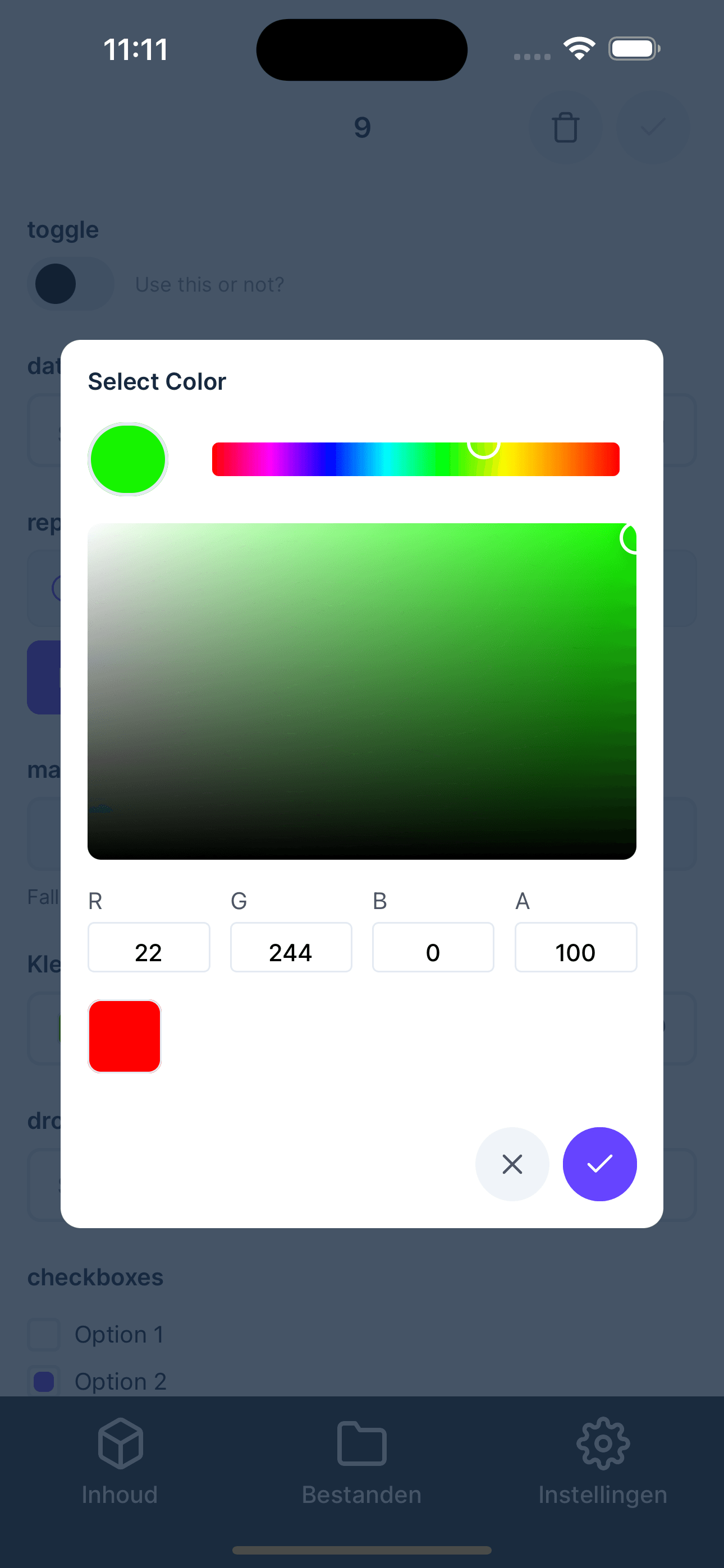 Interactive color picker interface