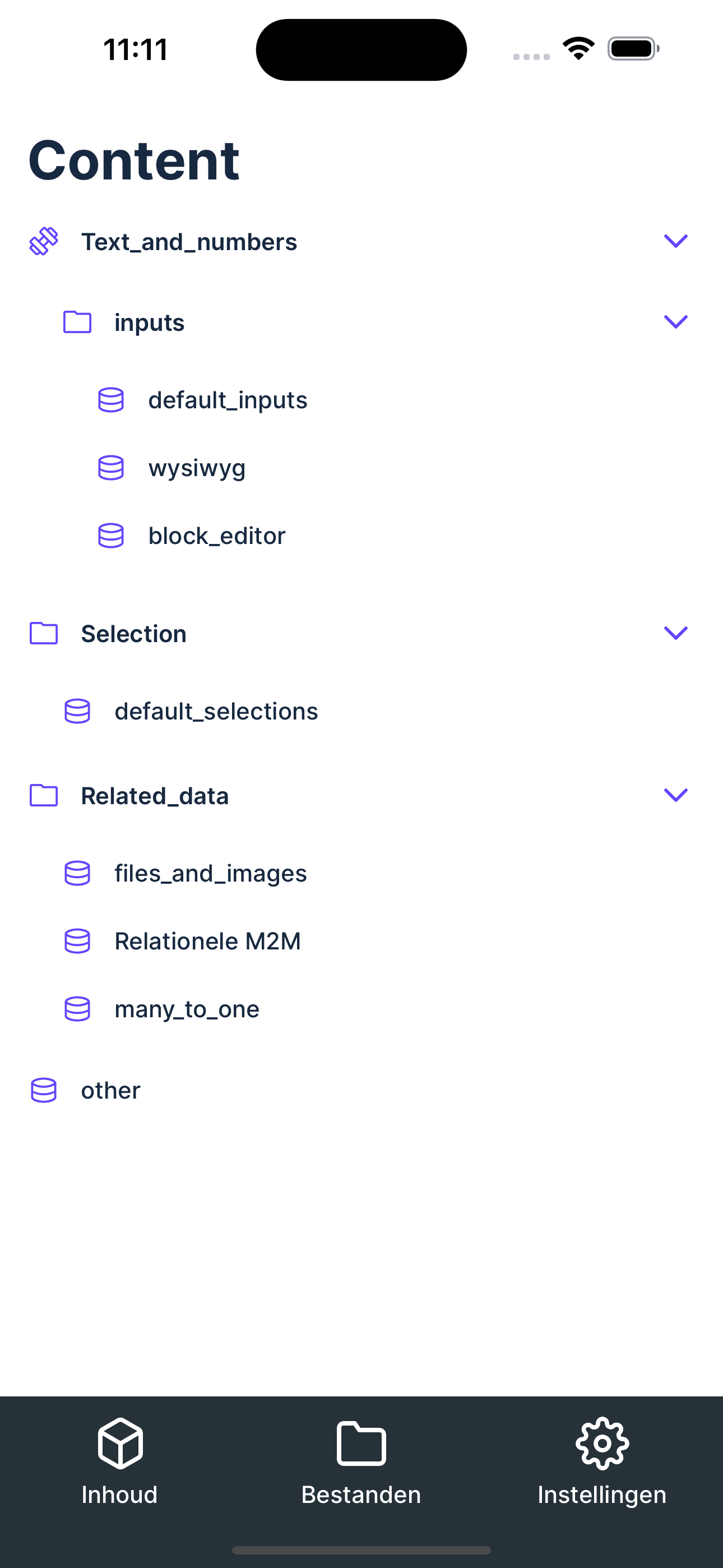 Content management dashboard view