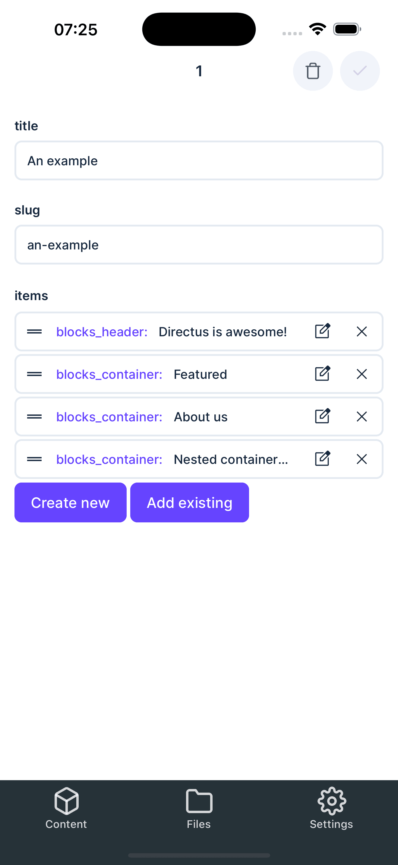 Many-to-any relationship page