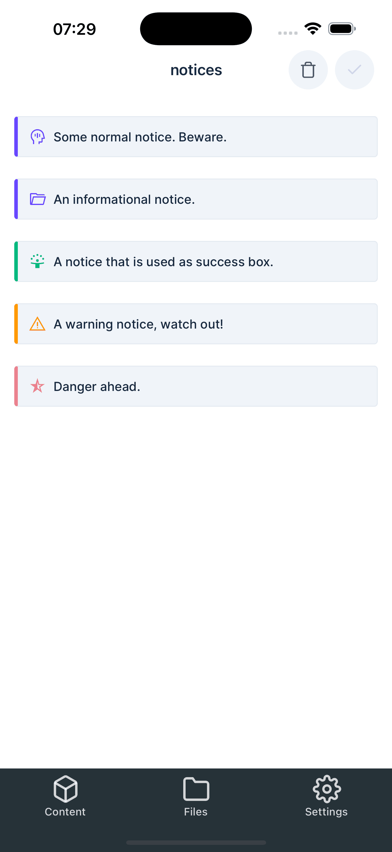Presentation interface notification display